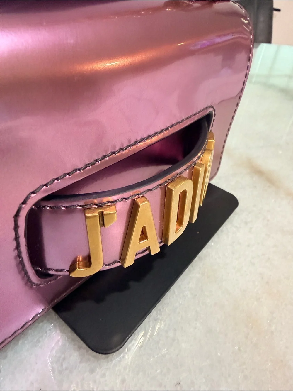 Dior Metallic Pink J'Adior Mini Shoulder Bag with Gold Hardware - Picture 7 of 12